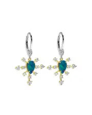 Meira T 14K Yellow & White Gold Opal & Diamond Starburst Drop Earrings