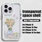 For iPhone 16 15 14 Pro Max 13 12 Mini 11 XR Shockproof Clear Flower Case Cover