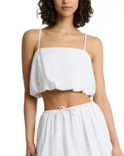 Onia Air Linen-Blend Bubble Crop Top