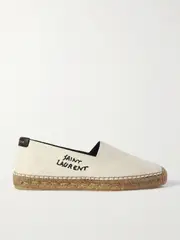 [SAINT LAURENT] SAINT LAURENT - Logo-embroidered Canvas Espadrilles - Off-white - IT37.5 IT 37.5 Off-white