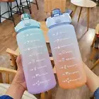 2000ml Drinking Bottle with Time Marker Wide Application Summer Drinking Straw