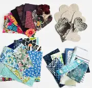 Bundle Of 4 Fabric kits For Junk Journal Scrapbooking Slow Stitch Sewing Crafts