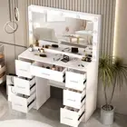 NEW Bedroom Dressing Table Set LED Makeup Mirror Desk 11 LED Bulbs Vanity Table