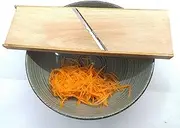 Wooden Stainless Steel Slicer Grater Cutter Shredder for Korean Carrot 3.6 x 11.6 In - Russian Salad