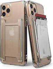 Ringke Slot Card Holder [Clear Mist][2PACK] Adhesive Stick On Wallet Case Minimalist Slim Hard Premium Credit Card Sleeve for iPhone X/8 Plus/7 Plus Samsung Galaxy Note 8 LG Google Phone Accessory