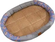 Leefasy Cat Cooling Bed Summer Sleeping Iced Silk Pad Hot Days Breathable Kitten Cooling Mat Dog Cool Lounge for Kitten Pet Birthday, Grey