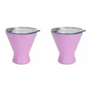 2x Annabel Trends 250ml Stainless Steel Double Walled Cocktail Cup Gelato Pink