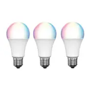 Brilliant Smart WiFi LED RGB E27, 800 Lumens Smart Light Bulb (3 packs), 9W, Dimmable, Bio-Rhythm Lighting Via BrilliantSmart App Remote Control Enabled 220 degrees Beam Angle [BULBRS21958B]