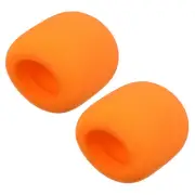 2PCS Thicken Sponge Foam Mic Cover Handheld Microphone Windscreen Orange for KTV
