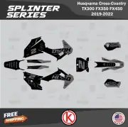 Graphics Kit for Husqvarna TX300, FX350, FX450 (2019-2022) Splinter - SMOKE