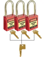 USS Premium Safety Padlock KD w/ Master 42mm (Set of 3)
