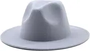 [Generic] Classical Felt Hats Unisex Wide Brim Fedora Hats Solid Caps Mens Womens Wedding Church Jazz Hats 13 59-61CM, 13, One Size, 13, One Size