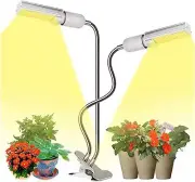 LED Grow Light Full Spectrum DualHead 88 LED 45W Light Adjustable Gooseneck