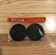 Set of 2 "Black" LE CREUSET Rubber Caps for 8" Salt & Pepper Mill Grinders NWT