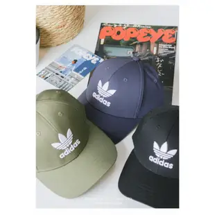 【商城正品｜現貨】adidas Originals 愛迪達 帽子 老帽 棒球帽 遮陽帽 三葉草 刺繡 電繡 黑 軍綠