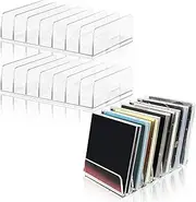 3 Pieces Clear Plastic CD Holder Storage Rack, 7 Slot CD Display Stand, Each DVD Display Rack Organizer for Holding Up to 14 Standard DVD Cases Media Shelf Organization (Total of 42)