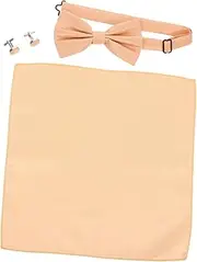 [GALPADA] 1set Bow Ties For Men: Formal Bow Tie Pocket Square Cufflinks Set Men Pre-tied Bowtie With Cufflinks Pocket Square For Business Wedding Prom