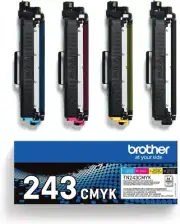 Brother TN-243BK/TN-243C/TN-243M/TN-243Y Toner Cartridges, Black/Cyan/Magenta...