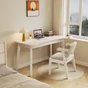 Draylen White Solid Wood Study Desk with Drawers/Rubberwood/Curved/0.8M/1M/1.2M