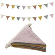2PCS Triangle Bunting Flag Baby Garland Hanging Flag Banner for Wedding Parties