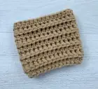 Handmade Crochet Coffee Cup Cozy or Sleeve - Light Brown or Tan NEW
