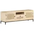 Solid Mango Wood TV Cabinet 120x30x40cm Natural Cane Wooden Unit Stand vidaXL