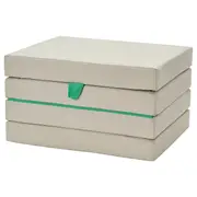 SLÄKT pouffe/mattress, foldable, Vissle beige/green