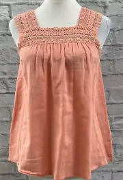River Island Cotton Cami Top Peach Pink Coral Size 6 Light Holiday Blouse BNWT