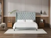 My Style Winged Headboard & Slimline Base - King / Duckegg / Slimline Base