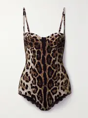 [Dolce & Gabbana] Dolce & Gabbana - Cutout Leopard-print Underwired Swimsuit - Leopard print - 1 1 Animal print