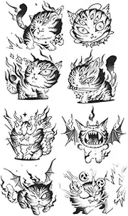 Temporary Tattoo,Many-Eyed Beast,Eye Tattoos,Real Tattoo Look,Lasts 1-2 Weeks,Water-Resistant,Resilience,18 x 11 cm
