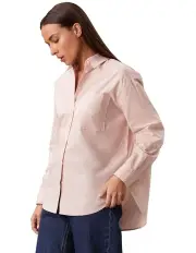 [Calvin Klein Jeans] Woven Label Relaxed Shirt in Peach Whip