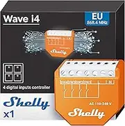 Shelly Qubino Wave i4 | Z-Wave 800 Series 4 Digital Input Control for Advanced Action Control | Low Power Consumption | Home Automation | Extended Network Repeater