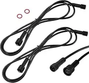 uxcell 2-Pack Waterproof Extension Cable, 2 Pin 3.28 Ft/1m Extension Cord Wire with 22AWG IP67 Male and Female Connectors for Outdoor Spotlights/LED Deck Lights [Black]