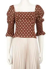 Brown Polka Dot Top