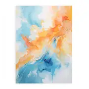 Blue Orange Abstract Painting Canvas Print