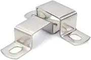Thickened 304 Stainless Steel Square Rectangle U-Shaped Horse Tube Saddle Clip Buckle Throat Hoop Ohm Card (Size : 60x60 (2Pcs))