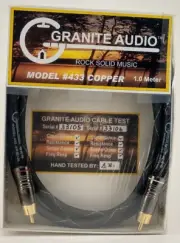 Granite Audio Model 433 Stereo Audiophile Interconnect Cable 1M RCA. NEW Pair