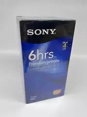 Sony Premium Grade T-120 6 Hrs Blank VHS VCR Tapes 4 Pack Sealed New