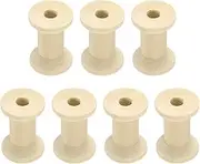 uxcell 7Pcs Wooden Bobbins, 0.79" x 1.18"(WxH) Unfinished Wooden Spools Wire Weaving Bobbins Empty Thread Spools for Crafts DIY Art Embroidery Sewing Thread Twine, Beige