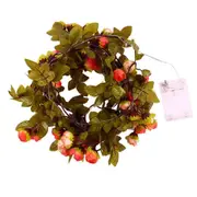 LED Rose Flower String Lights Artificial Flower Garland with Lights for Christmas Valentine Day Garden Wedding -Rose Red