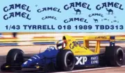 1/43 Decals for TYRRELL FORD 018 1989 DECAL TBD313