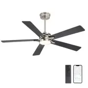 52" Smart Ceiling Fan with Lights, 5 Plywood Blades, 6 Speeds Reversible DC M...