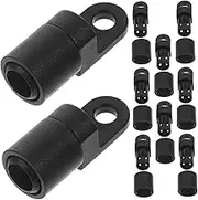 Parliky 30 Pcs Bungee Cord Hook Bungee Cord End Hooks Elastic Cord 1/8 Poles Terminal Ends Tabbed Shock Cord Hooks Kayaks Bungee Hooks Bungie Mini Bungee Cords with Elastic Cord Terminal