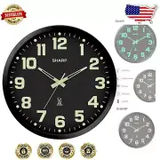 Stylish 12" Atomic Wall Clock - Glow in the Dark Design for Day or Night Use