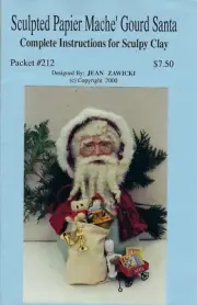Sculped Papier Mache Gourd Santa Jean Zawicki Decorative Painting Pattern Packet