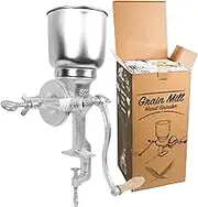 Hand Crack Corn Grain Mill Grinder Manual Mill Food Grinder Grain Mill Iron for Corn Coffee Food Wheat Oats Nut Herbs Spices Seeds Crusher Great for Restaurants Commercial Kitchens Bakery