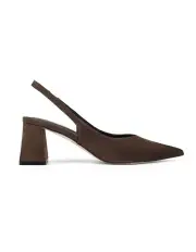 [Siren] Yankee Slingback Block Heels in Chocolate Brown Suede