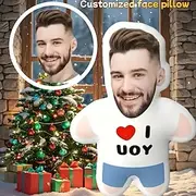Custom Face Pillow Cushions Personalized Gift Photo I Love You Customized Gift Ideas in Various Sizes with Insert Gift for Him Father's Day Valentine's Day