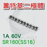 京港電子⚡蕭特基二極體  SR160(SS16) 1A/60V (10PCS/包)